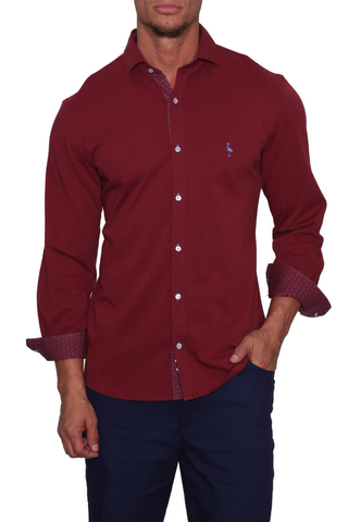 Solid Long Sleeve Cotton Knit 'Weekend' Shirt