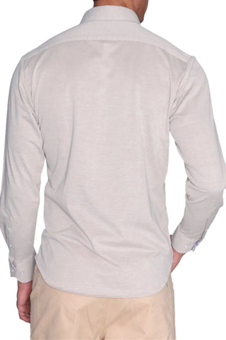 Grey Heather Long Sleeve Luxe Touch Micro Knit Shirt