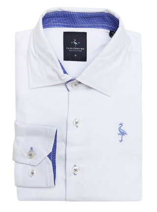 Boys' Solid Cotton Stretch Twill Long Sleeve Sport Shirt