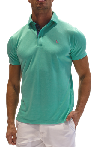 Vibrant Modal Polo with Micro Dotted Contrast Trim