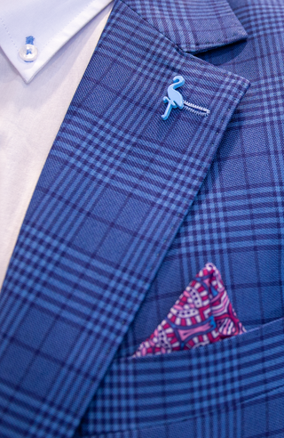 Navy Textured Plaid Sport Coat