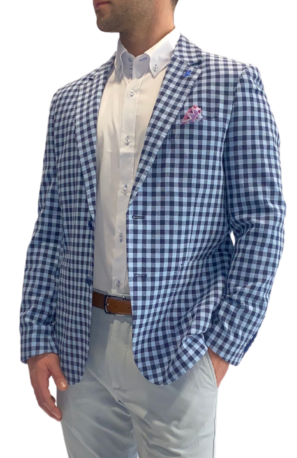 Blue Textured Check Sport Coat TailorByrd